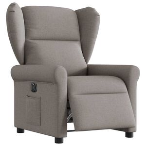 vidaXL Sill&oacute;n reclinable el&eacute;ctrico tela gris taup&eacute;