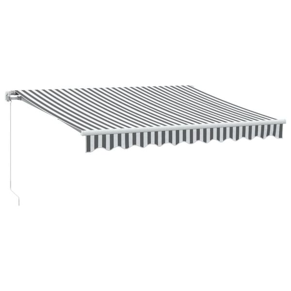 vidaXL Toldo retráctil manual gris antracita y blanco 300x250 cm