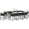 vidaXL Conjunto de Comedor de Jard&iacute;n 9 pcs Negro rat&aacute;n sint&eacute;tico