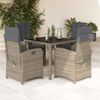 vidaXL Set comedor de jard&iacute;n 5 piezas con cojines rat&aacute;n sint&eacute;tico gris