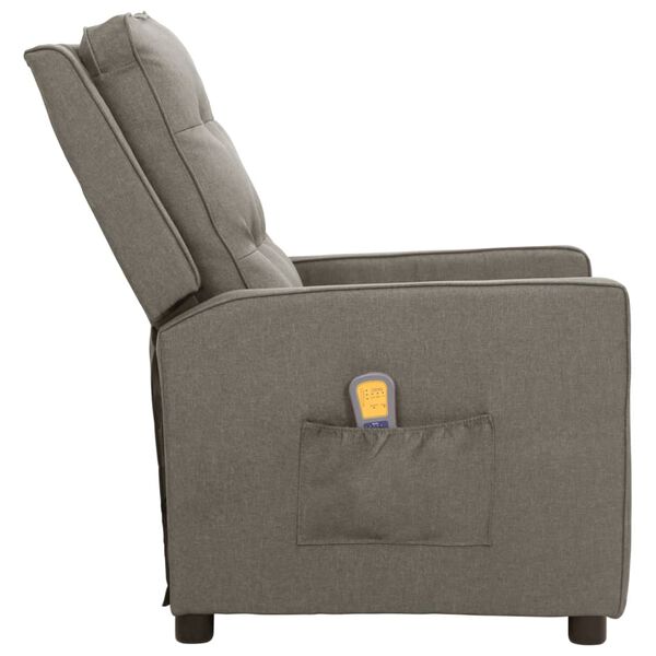 vidaXL Sillón de masaje elevable tela gris claro