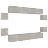 vidaXL Set de muebles de TV 8 pzas madera contrachapada gris hormig&oacute;n