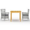vidaXL Juego de comedor de jard&iacute;n de 3 piezas gris