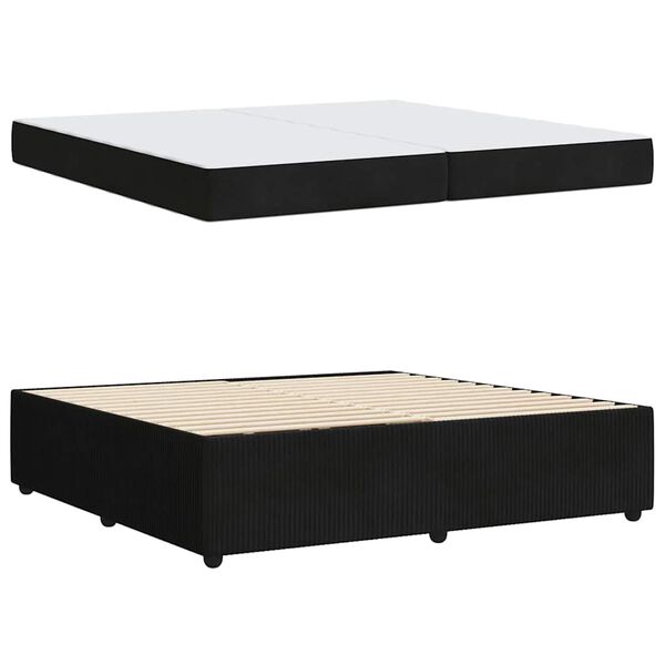 vidaXL Estructura de cama con colch&oacute;n Negro 200 x 200 cm tela