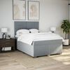 vidaXL Cama box spring con colch&oacute;n tela gris claro 160x200 cm