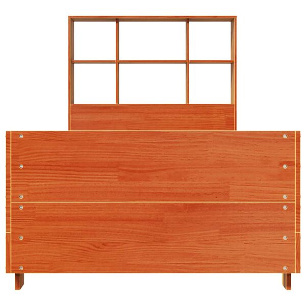 vidaXL Cama sin colch&oacute;n madera maciza de pino marr&oacute;n cera 100x200 cm