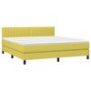 vidaXL Cama box spring colch&oacute;n y luces LED tela verde 180x200 cm