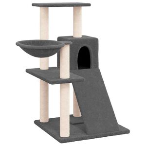 vidaXL Rascador para gatos con postes de sisal gris oscuro 82 cm