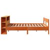 vidaXL Cama con estanter&iacute;a sin colch&oacute;n madera maciza marr&oacute;n 140x190 cm