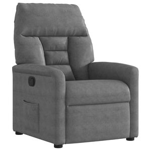 vidaXL Sill&oacute;n reclinable tela de microfibra gris oscuro