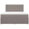 vidaXL Cama box spring con colch&oacute;n tela gris taupe 180x200 cm