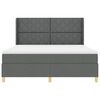 vidaXL Cama tipo Box Spring con colch&oacute;n Gris 180 x 200 cm tela