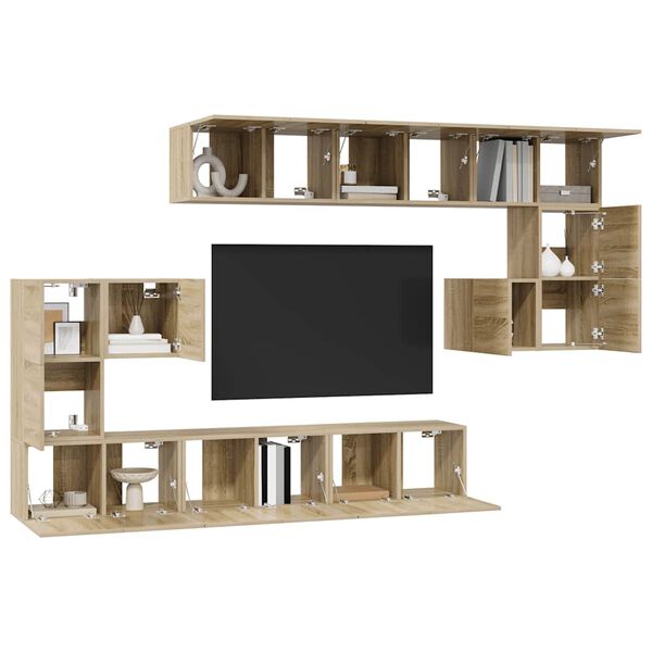 vidaXL Set de muebles salón TV 10 pzas madera ingeniería roble Sonoma