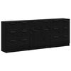 vidaXL Aparador 3 uds. Roble Negro 181 x 30 x 70 cm