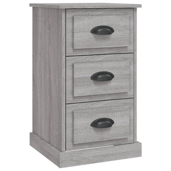 vidaXL Mesita de noche madera contrachapada gris Sonoma 39x39x67 cm