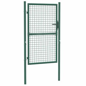 vidaXL Puerta de valla de acero 100 x 150 cm verde