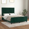 vidaXL Estructura cama sin colch&oacute;n terciopelo verde oscuro 140x200 cm