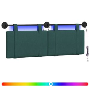 vidaXL Cabecero colgante Verde oscuro Tela