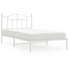 vidaXL Estructura cama sin colch&oacute;n con cabecero metal blanco 107x203cm