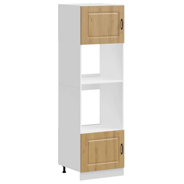 vidaXL Armarios para horno (2 unidades) "Kalmar" de roble artesanal de madera de ingenier&iacute;a