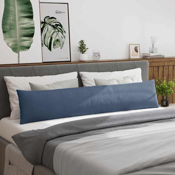 vidaXL Cojines de sofá 2 pcs Azul 200 x 40 cm Tela de pana