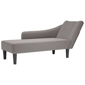vidaXL Chaise longue con reposabrazos derecho tela color topo
