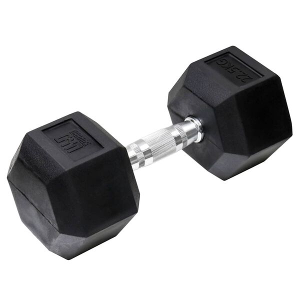 Orange Gym Mancuerna hexagonal 22,5 kg negro