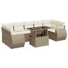 vidaXL Set de sof&aacute;s de jard&iacute;n y cojines 8 piezas rat&aacute;n sint&eacute;tico beige