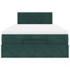 vidaXL Cama otomana con colch&oacute;n 120x190 cm terciopelo verde oscuro