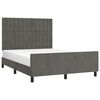 vidaXL Estructura de cama sin colch&oacute;n terciopelo gris oscuro 140x190cm