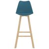 vidaXL Taburetes de bar 2 uds PP y madera maciza de haya turquesa