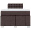 vidaXL Cama box spring con colch&oacute;n tela marr&oacute;n oscuro 120x200 cm
