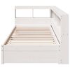 vidaXL Cama con estanter&iacute;a sin colch&oacute;n madera maciza blanca 100x200 cm