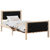 vidaXL Estructura de cama Negro 90 x 190 cm Madera de pino macizo