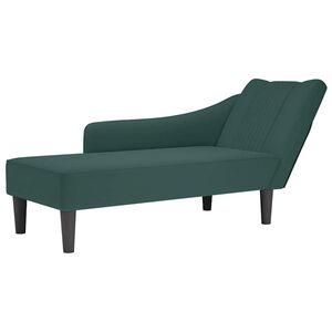 vidaXL Chaise longue con reposabrazos derecho terciopelo oscuro