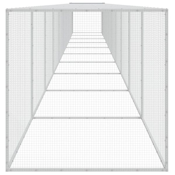 vidaXL Gallinero con techo acero galvanizado gris claro 1003x98x90 cm