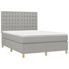 vidaXL Cama box spring con colch&oacute;n tela gris claro 140x190 cm
