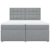 vidaXL Cama box spring con colch&oacute;n tela gris claro 200x200 cm