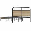 vidaXL Estructura de cama sin colch&oacute;n 135x190 cm madera roble ahumado