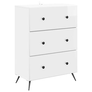 vidaXL Cajonera Brillante 66 x 34,5 x 90 cm Madera de Ingenier&iacute;a