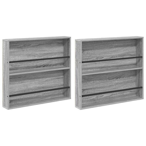 vidaXL Estante de revistas 2 pcs Gris Sonoma 80 x 12 x 70 cm