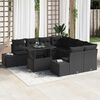vidaXL Conjunto de sof&aacute; de jard&iacute;n 9 pcs Negro rat&aacute;n sint&eacute;tico