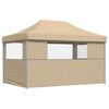 vidaXL Tienda de fiesta plegable Pop-Up con 3 paredes laterales beige