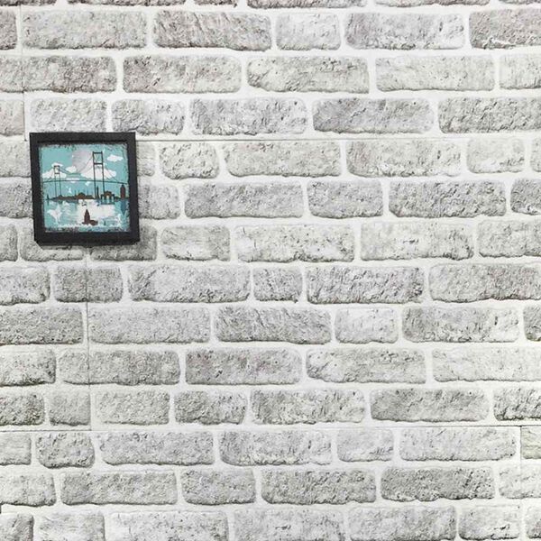 vidaXL Paneles de pared 3D dise&ntilde;o de ladrillo 10 uds EPS gris claro