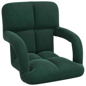 vidaXL Sill&oacute;n ajustable Verde oscuro Terciopelo