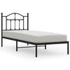 vidaXL Estructura cama sin colchón con cabecero metal negro 80x200 cm