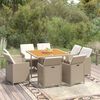 vidaXL Set comedor de jard&iacute;n 9 pzas con cojines rat&aacute;n sint&eacute;tico beige