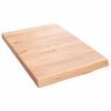 vidaXL Encimera ba&ntilde;o madera maciza tratada marr&oacute;n claro 40x60x(2-4) cm