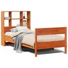 vidaXL Cama con estanter&iacute;a sin colch&oacute;n madera maciza marr&oacute;n 75x190 cm