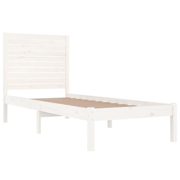 vidaXL Estructura de cama individual madera maciza blanco 90x190 cm
